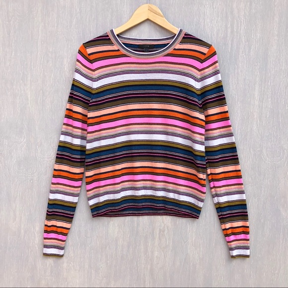 J. Crew Sweaters - J. Crew rainbow stripe sweater in Merino wool L